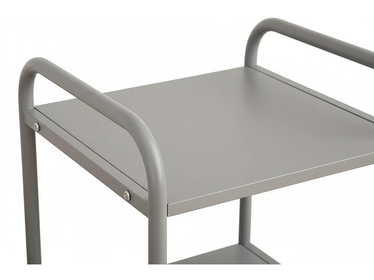 Chevet en métal gris 42x39x46 cm compact ASTRA