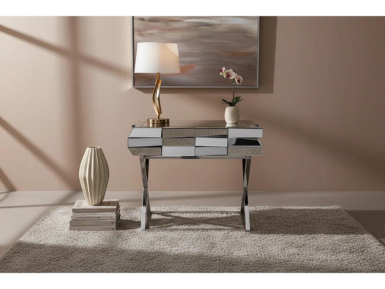 Chevet MOZAIK – Effet Miroir – 60x40x54,5 cm – Style Glamour