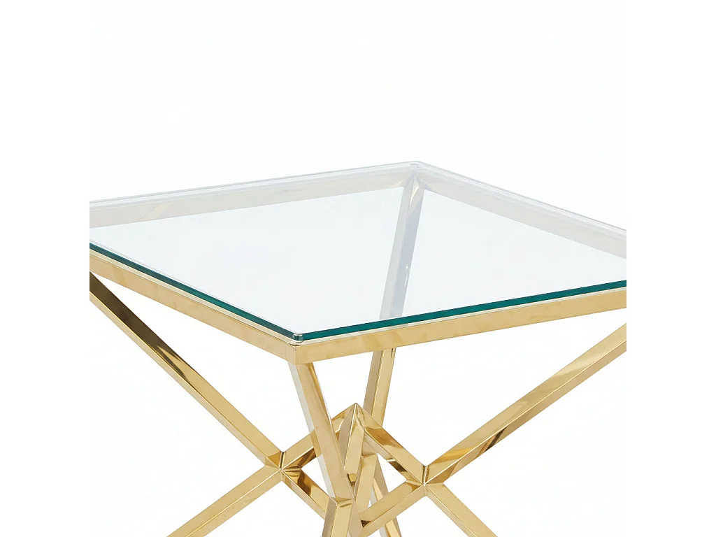 Guéridon PYRAMIDE Gold Transparent 55x55x H55 cm