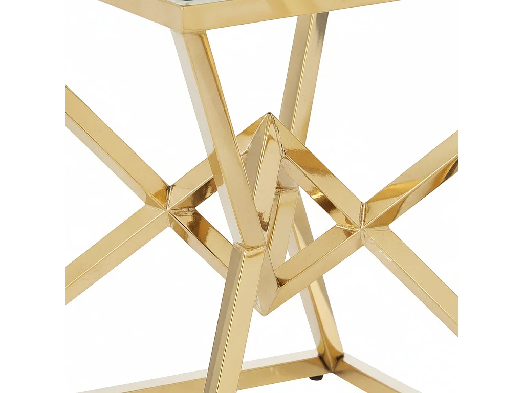 Guéridon PYRAMIDE Gold Transparent 55x55x H55 cm