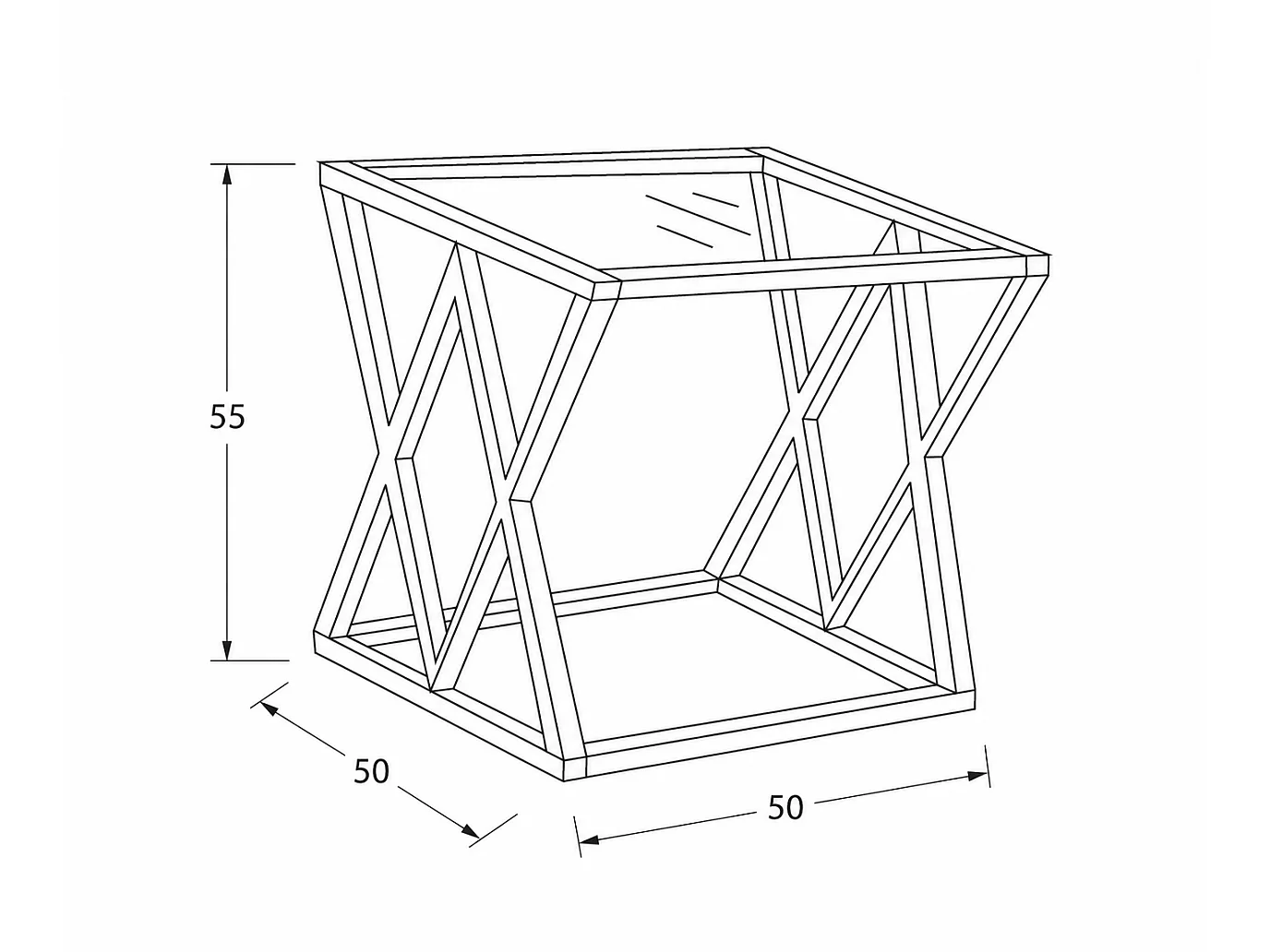 Guéridon TRIANGLE – Finition Gold – 50x50x55 cm