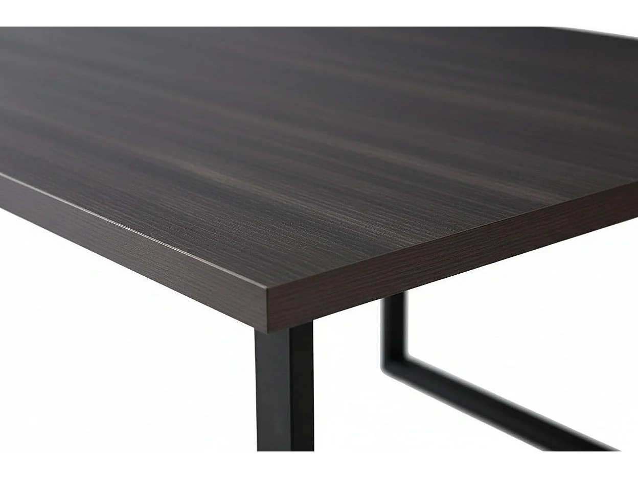 Table à manger bois noir 160x90 cm 4-6 couverts pied métal noir – BELGRADE