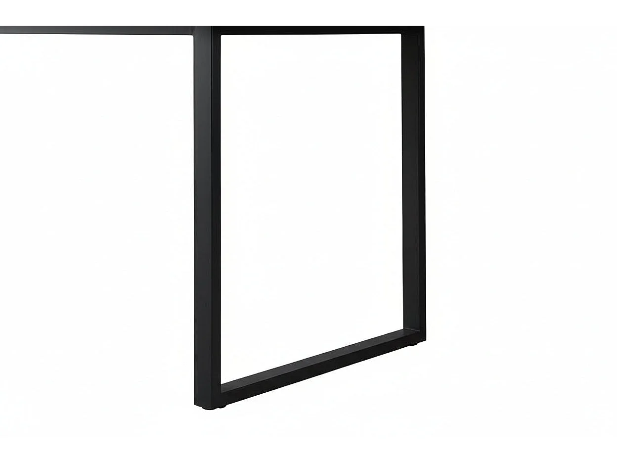 Table à manger bois noir 160x90 cm 4-6 couverts pied métal noir – BELGRADE