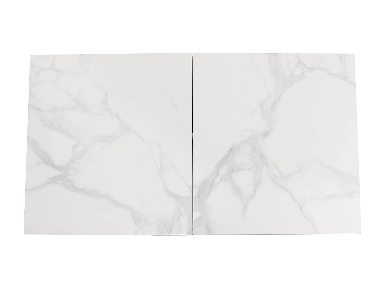 Table Repas Extensible GARCIA – Marbre Blanc & Métal Noir – 160/200x90x75 cm