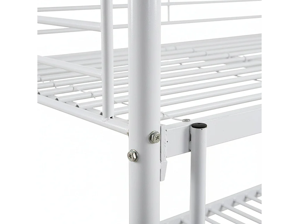 Pack Lit superposé en métal blanc 3 couchages 90x190 avec matelas TRIPLE