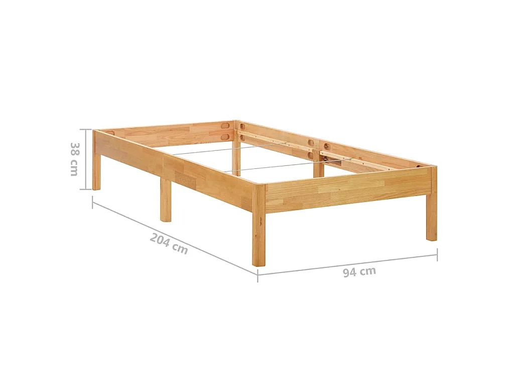 Massivholzbett Eiche 90x200 cm