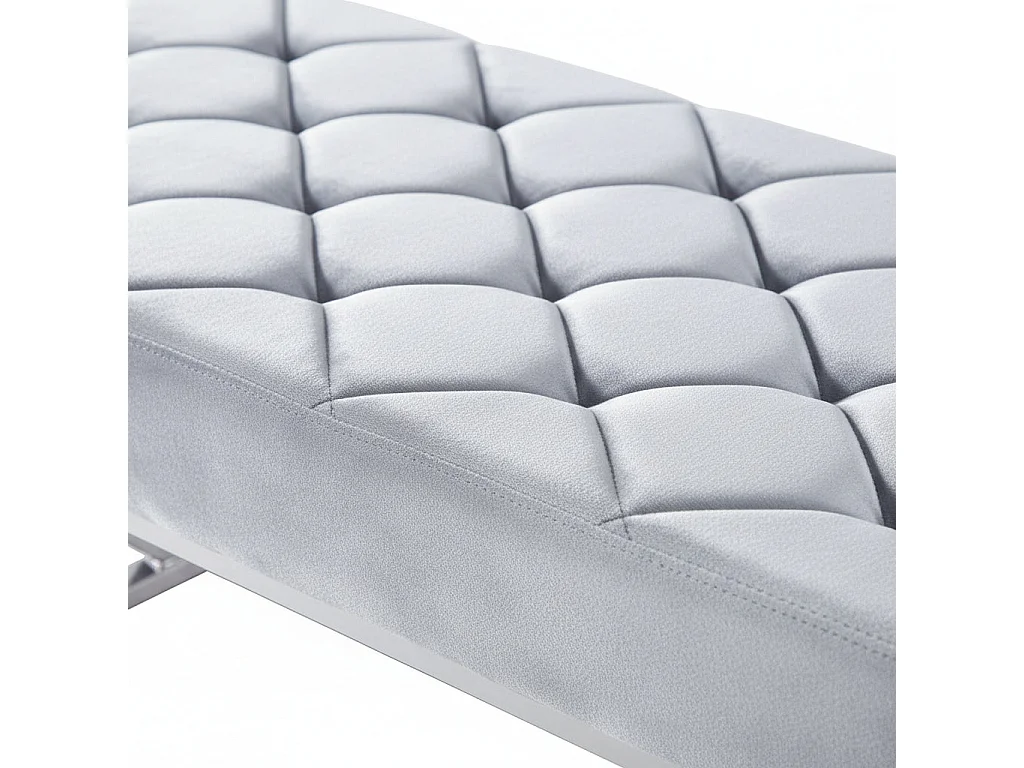 Banquette OLYMPE structure Inox et velours Gris