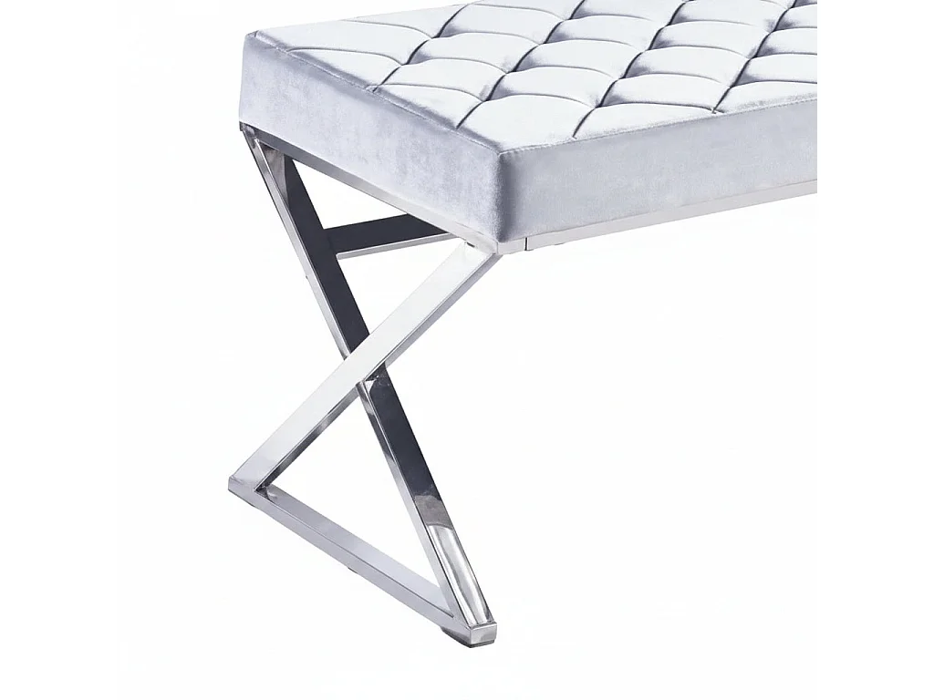 Banquette OLYMPE structure Inox et velours Gris