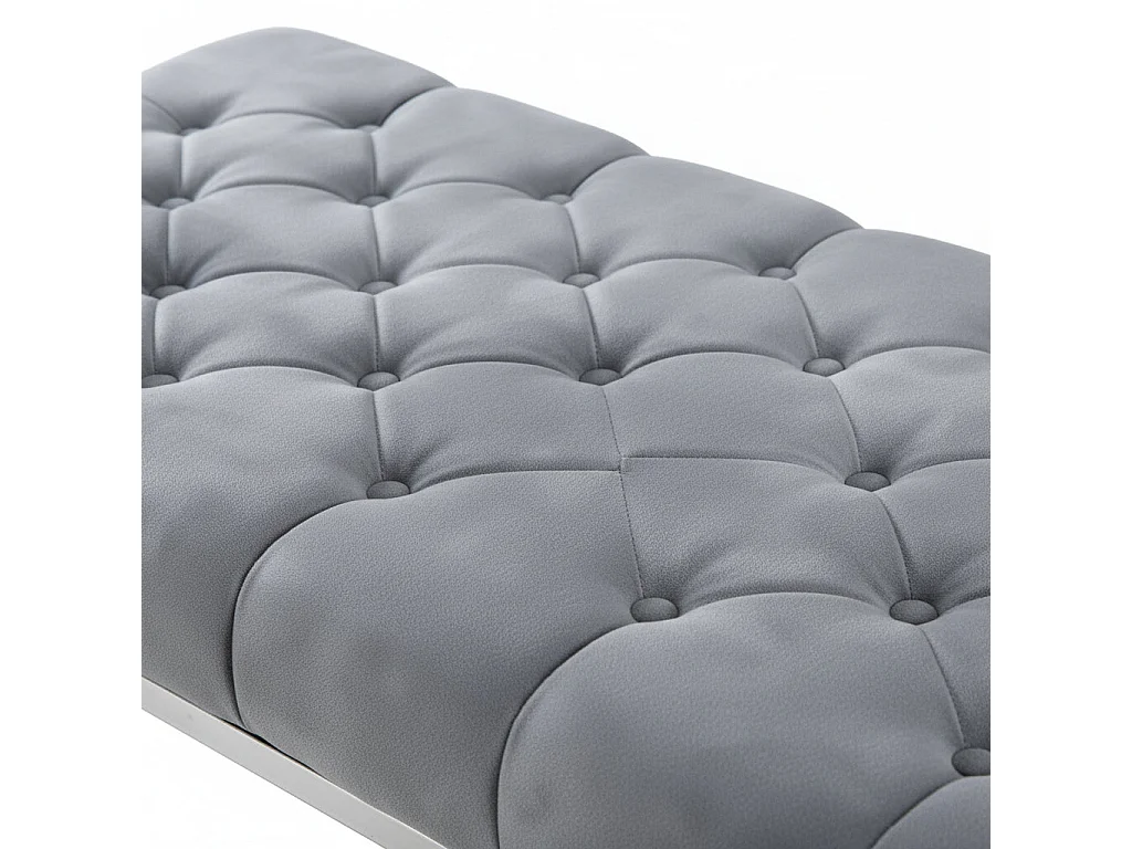 Banquette CROSS Capitonnée Chrome Velours Gris
