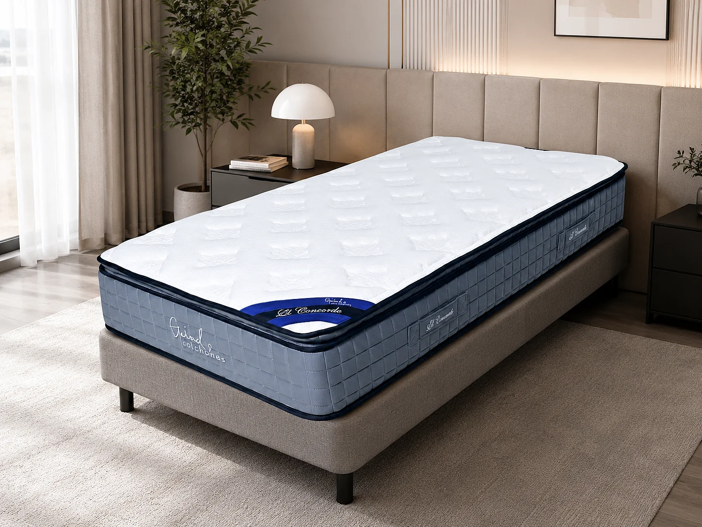 Matelas LE CONCORDE – 90x190x25 cm – Ressorts Ensachés – Grand Confort & Soutien Ferme