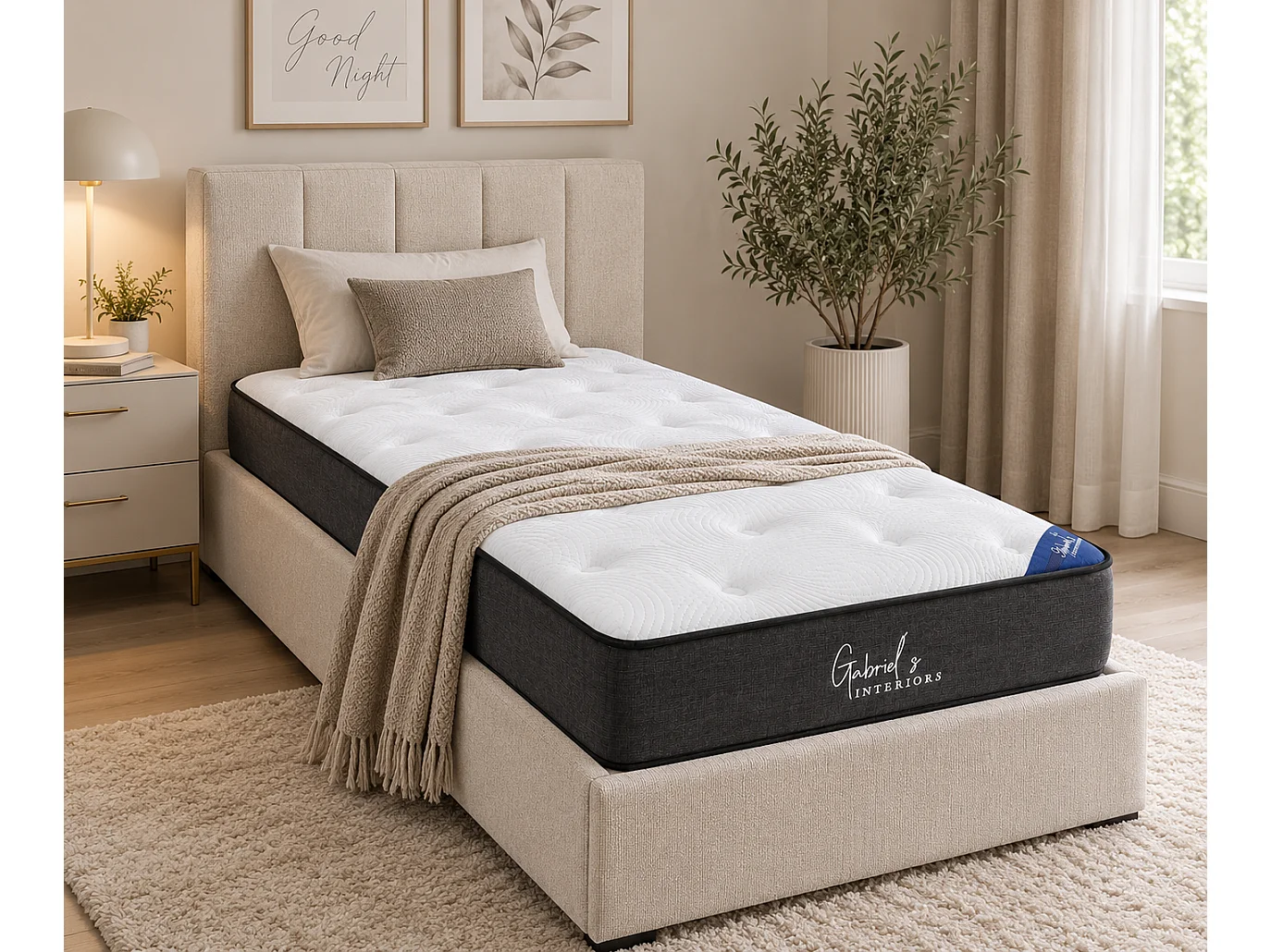 Matelas MERIDIEN à ressorts ensachés 90x190 cm épaisseur 25 cm