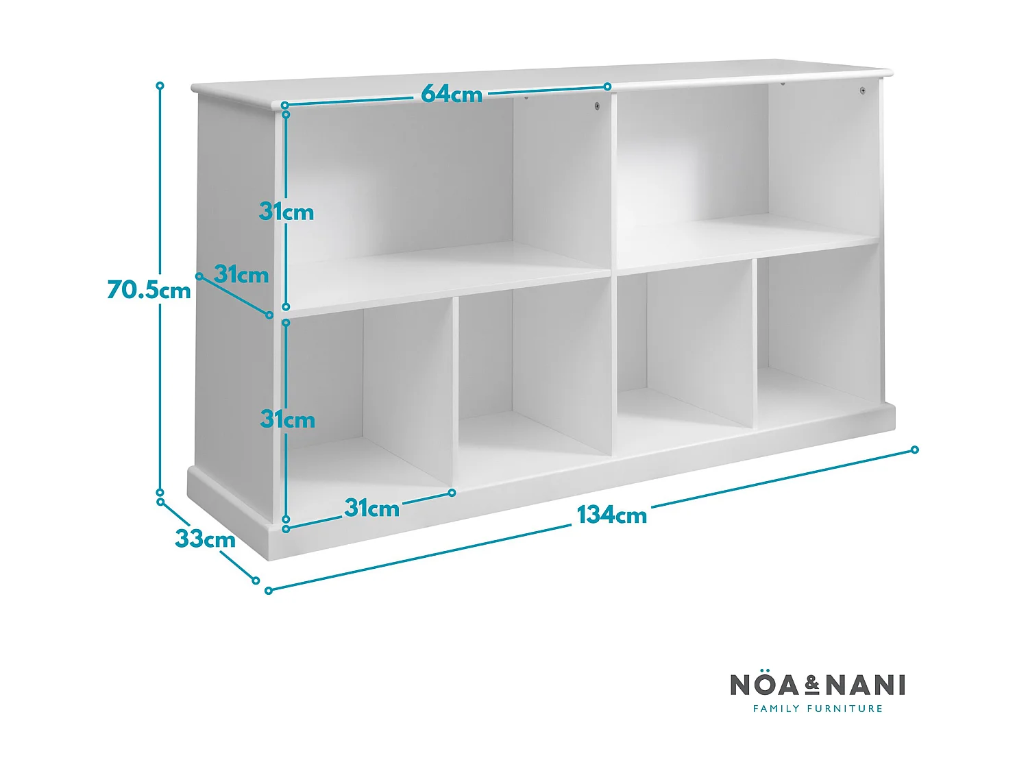 Noa & Nani Halmstad Cube Storage Sideboard in White