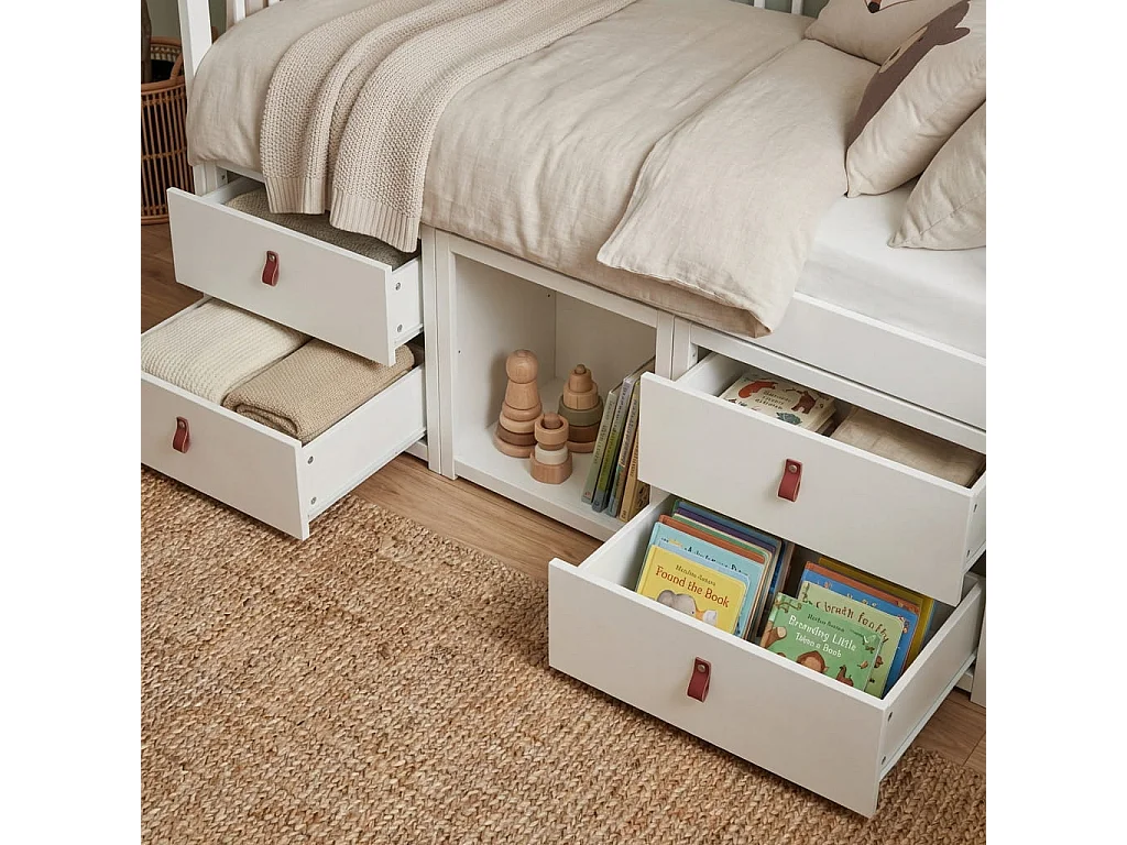 Noa & Nani Lottie Bo Peep House Day Bed with Storage Drawers in White