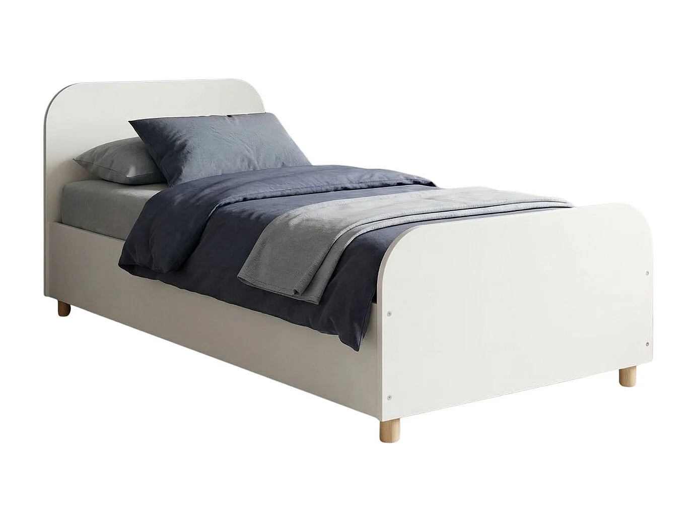 Noa & Nani Agnes Single Gas Lift Ottoman Bed with Storage in White