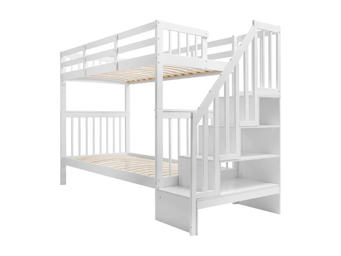 Noa & Nani Ulla Staircase Bunk Bed with Storage Staircase in Classic White