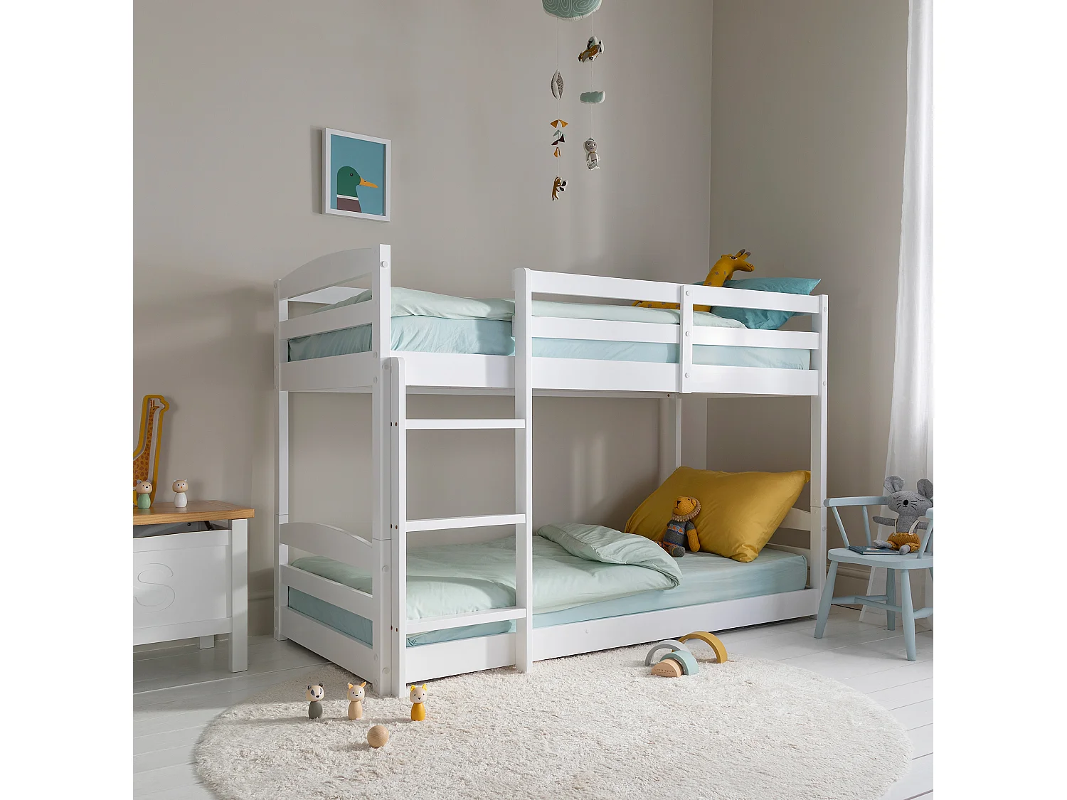 Noa & Nani Mimi Shorty Bunk Bed Splits into Toddler and Day Bed in White