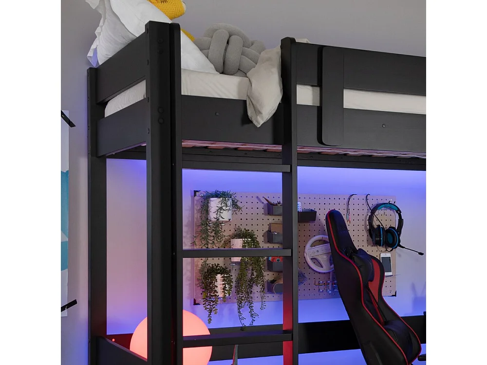 Noa & Nani Storm Gaming Station High Sleeper Cabin Bed in Black