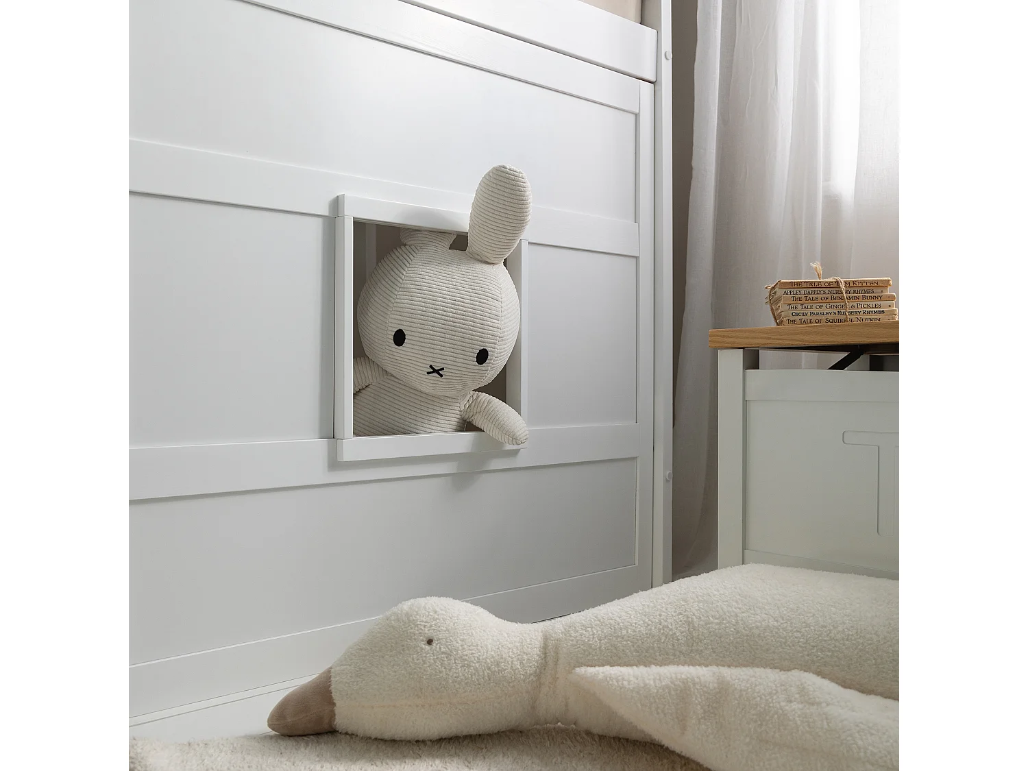 Noa & Nani Kasja Staircase Midsleeper Cabin Bed with Window in White
