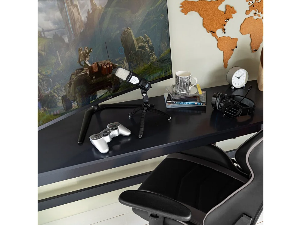 Noa & Nani Typhoon Gaming Station High Sleeper Kids Cabin Bed with Desk in Black