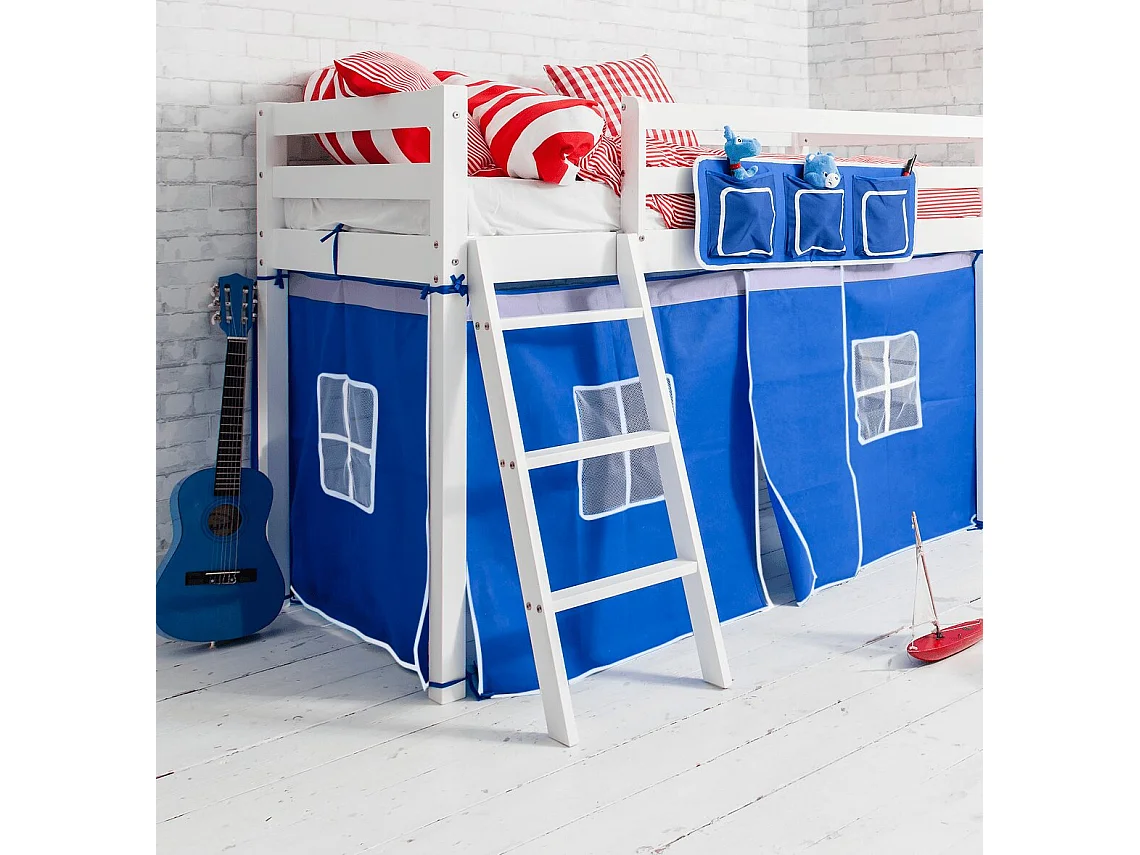 Noa & Nani Ontario Cabin Bed Midsleeper Shorty with Blue Tent in White