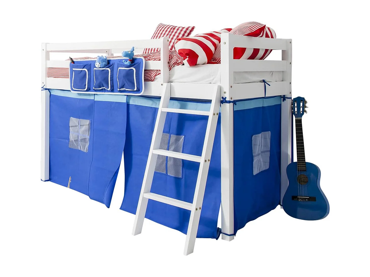 Noa & Nani Ontario Cabin Bed Midsleeper Shorty with Blue Tent in White