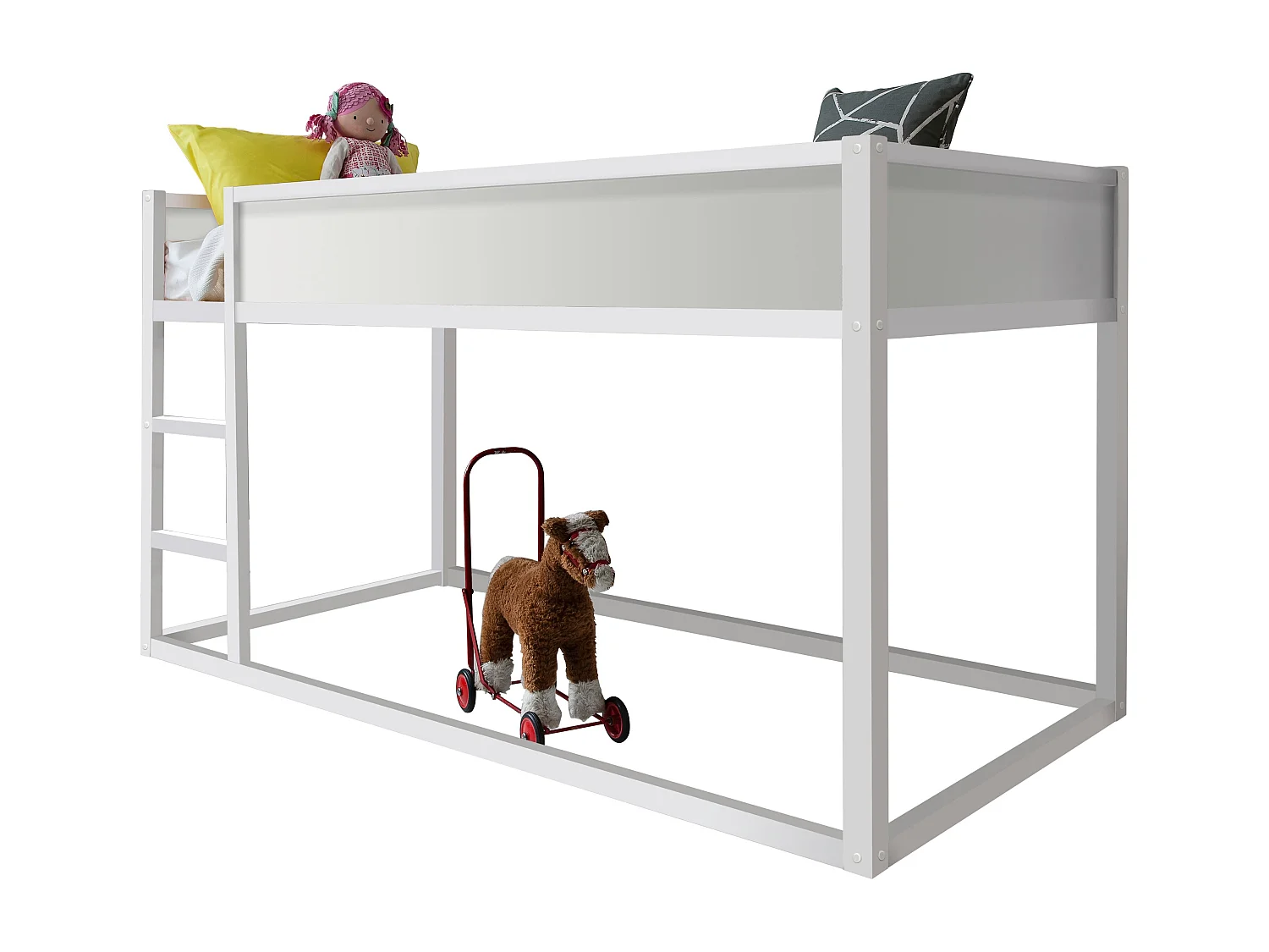 Noa & Nani Lykke Midsleeper Cabin Bed Reversible with Straight Ladder in White