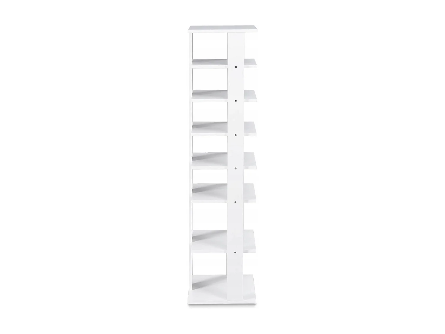 Schuhregal aus Holz Schuhständer 8-stöckig Schuh-Organizer vertikal Lagerregal Weiß