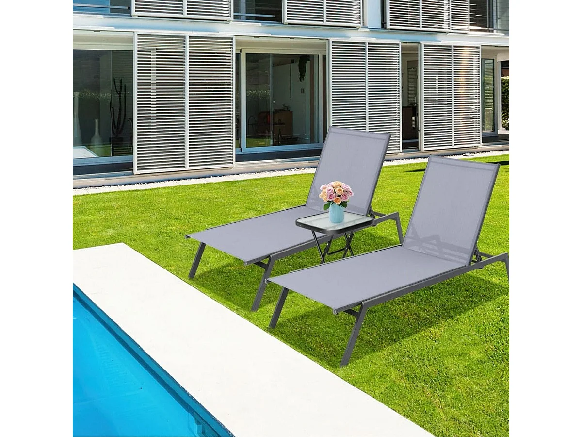 Lettino da giardino con schienale regolabile Lettino da spiaggia