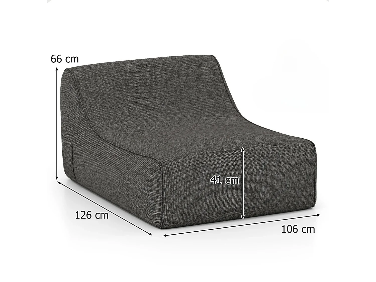 Aufblasbarer Lounge-Sessel ergonomisches aufblasbares Lazy Sofa mit abnehmbarem Bezug Grau