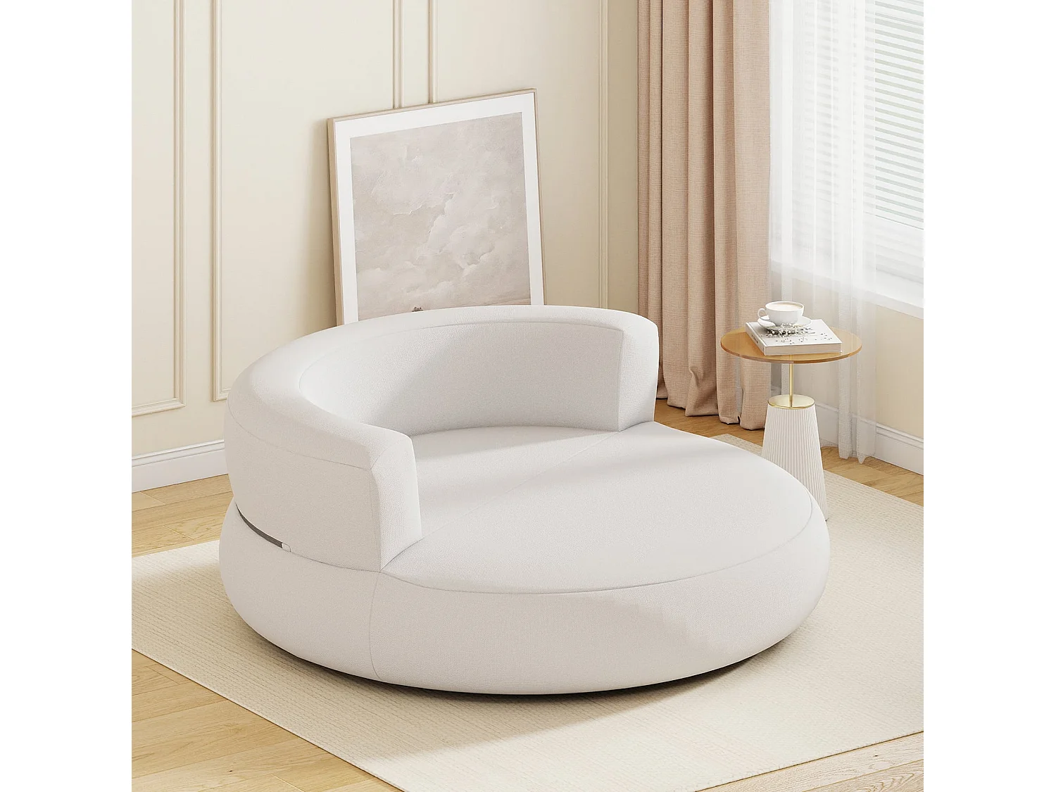 Aufblasbares Sofa aufblasbarer Lounger Luftsofa mit abnehmbarem Bezug großzügige Liegefläche Weiß