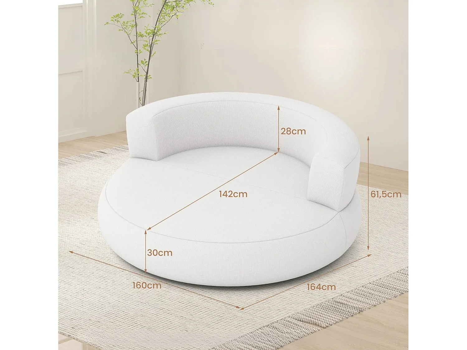 Aufblasbares Sofa aufblasbarer Lounger Luftsofa mit abnehmbarem Bezug großzügige Liegefläche Weiß