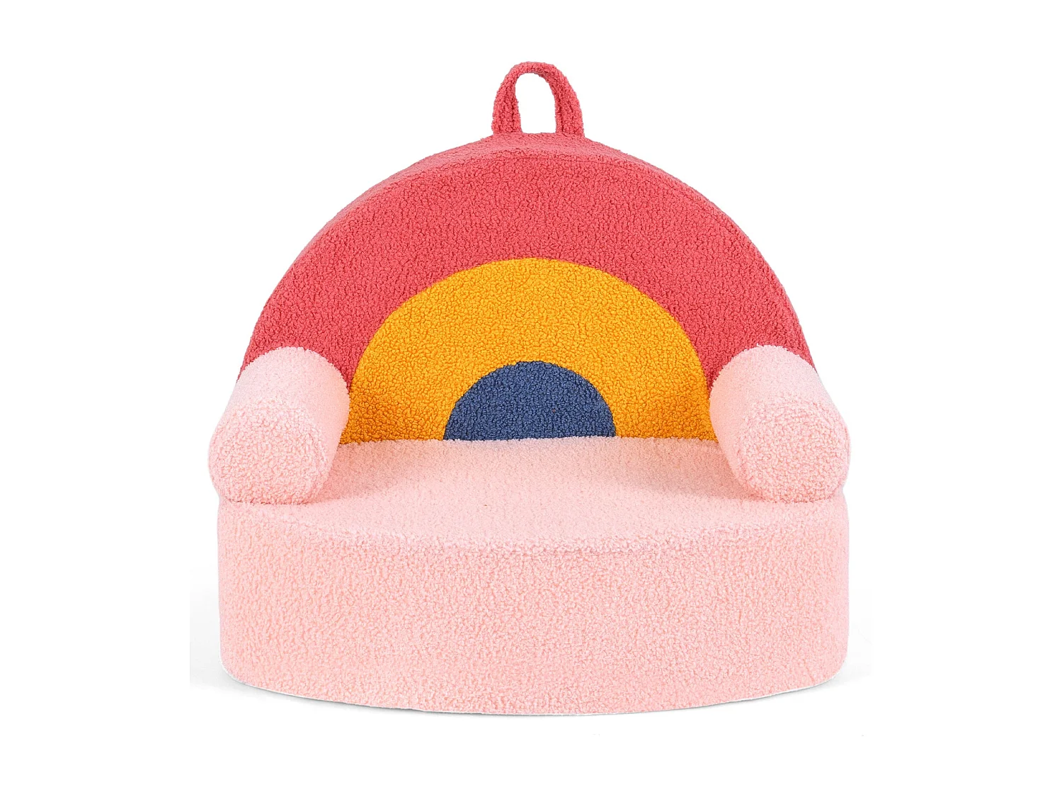 Kindersofa ergonomischer Kindersessel mit hochdichtem Schaumstoff & Teddyplüsch Rosa