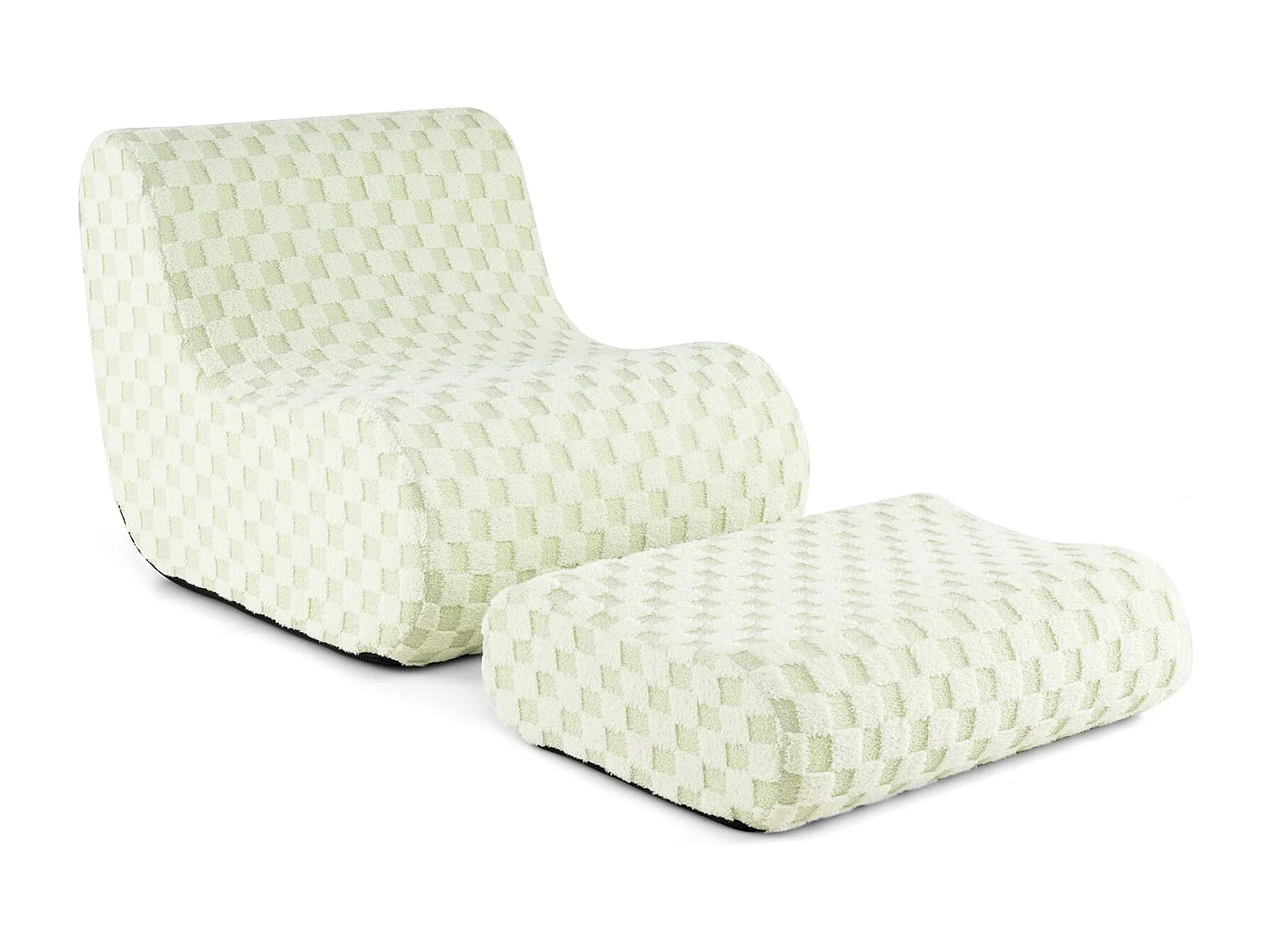 Sitzsack mit Hocker Sitzsack mit Hoch Elastischem Schwamm Bodenstuhl Boden Sessel Grün