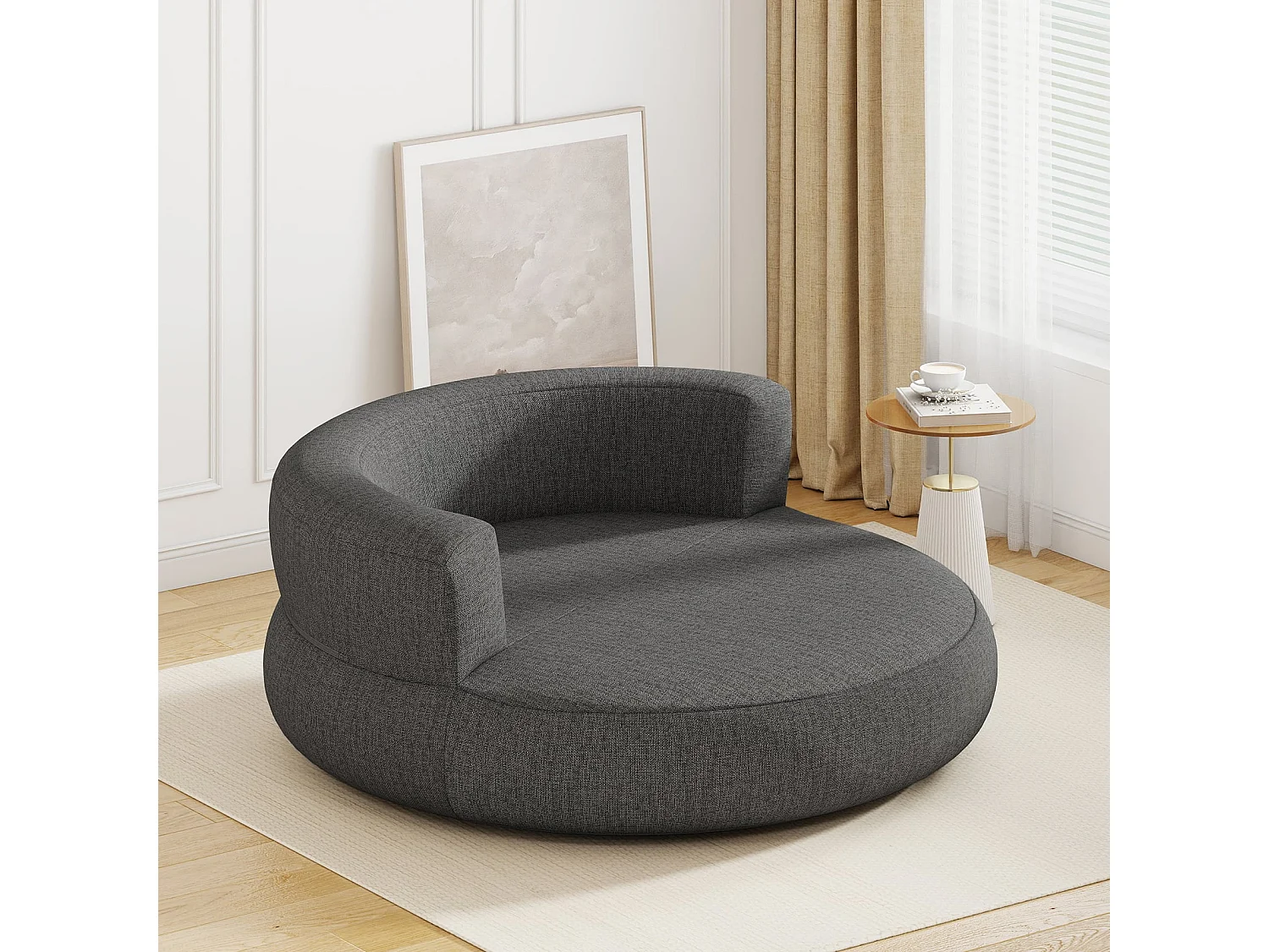 Aufblasbares Sofa aufblasbarer Lounger Luftsofa mit abnehmbarem Bezug großzügige Liegefläche Grau