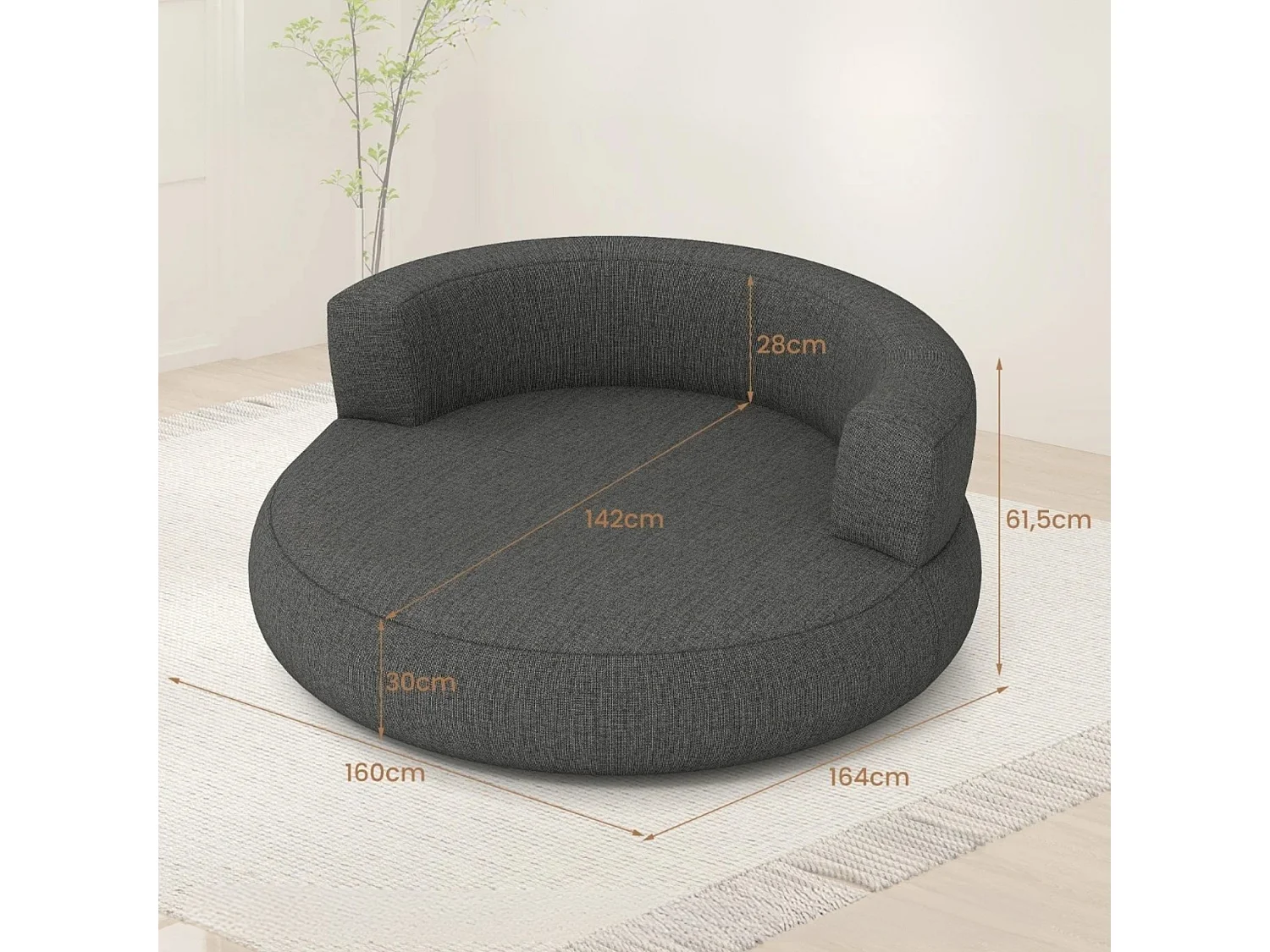 Aufblasbares Sofa aufblasbarer Lounger Luftsofa mit abnehmbarem Bezug großzügige Liegefläche Grau