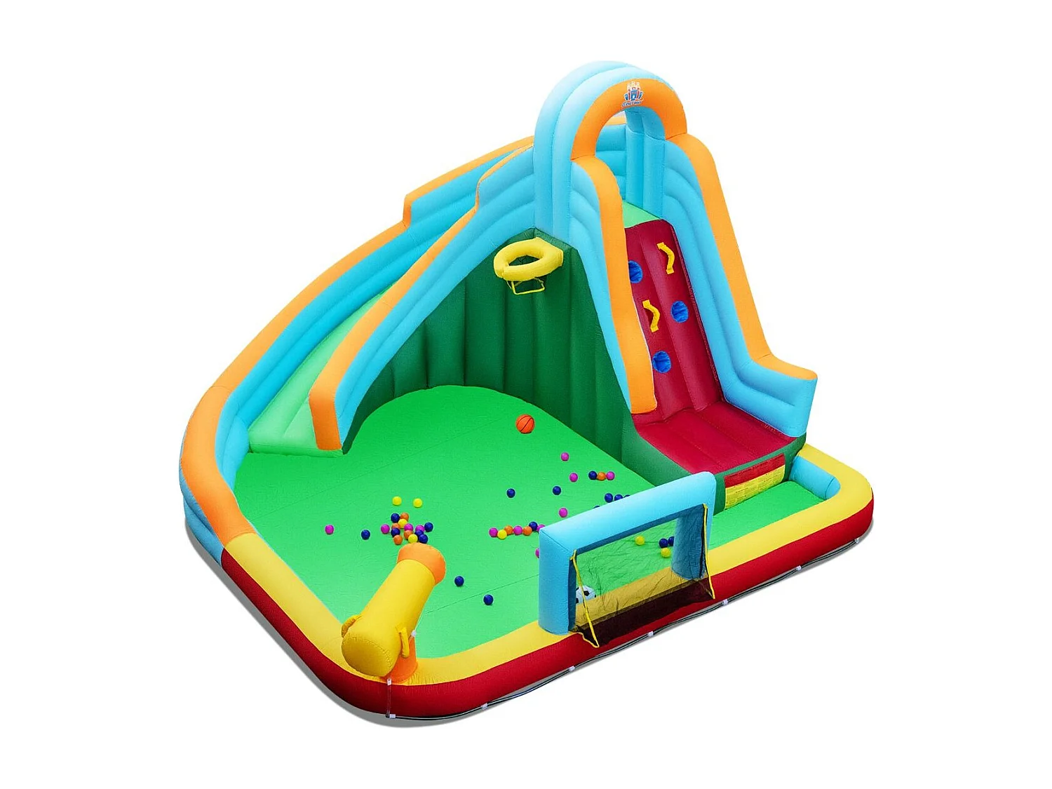 Scivolo gonfiabile Castello gonfiabile con palloni oceanici Pallone da calcio Pallacanestro Parete da arrampicata (senza soffiatore)