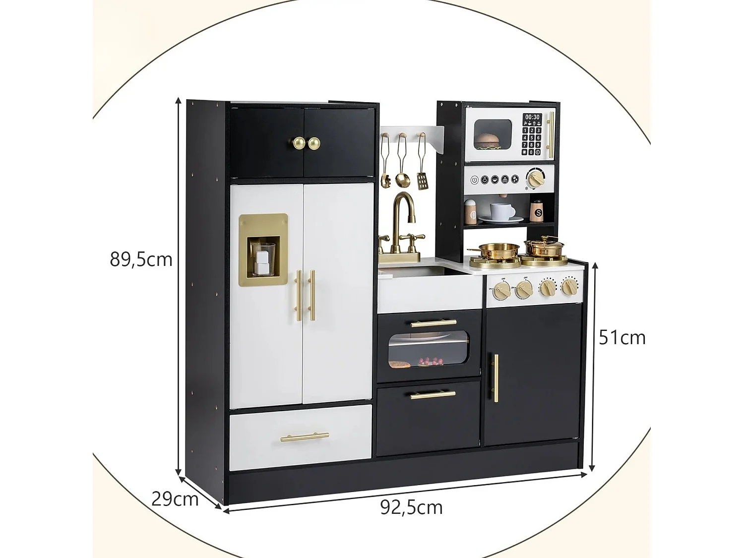 Cuisine pour enfants avec son et lumière Cuisine jouet avec cuisinière & évier & robinet Cuisine jouet en bois
