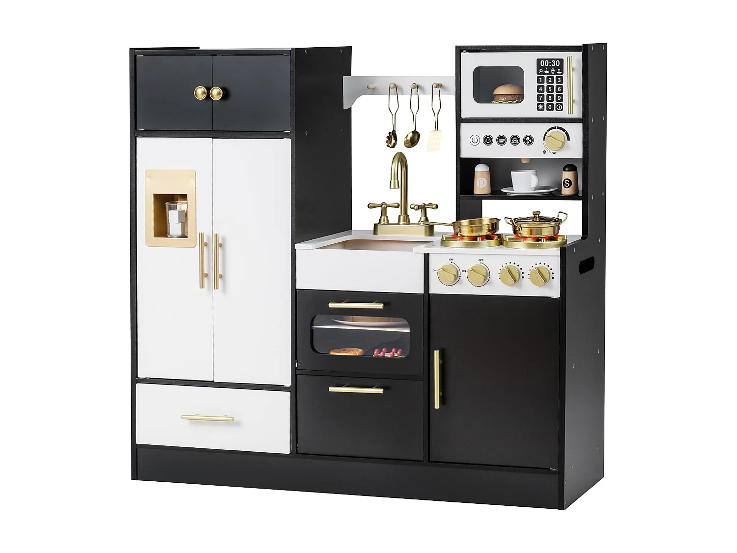 Cuisine pour enfants avec son et lumière Cuisine jouet avec cuisinière & évier & robinet Cuisine jouet en bois
