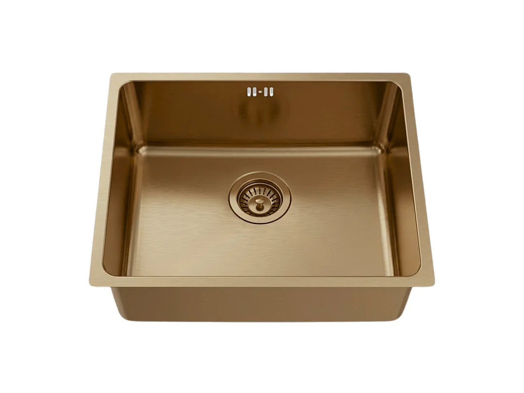 Inoxa évier 1 cuve seule 54x44 en inox cuivre brossé - Essebagno