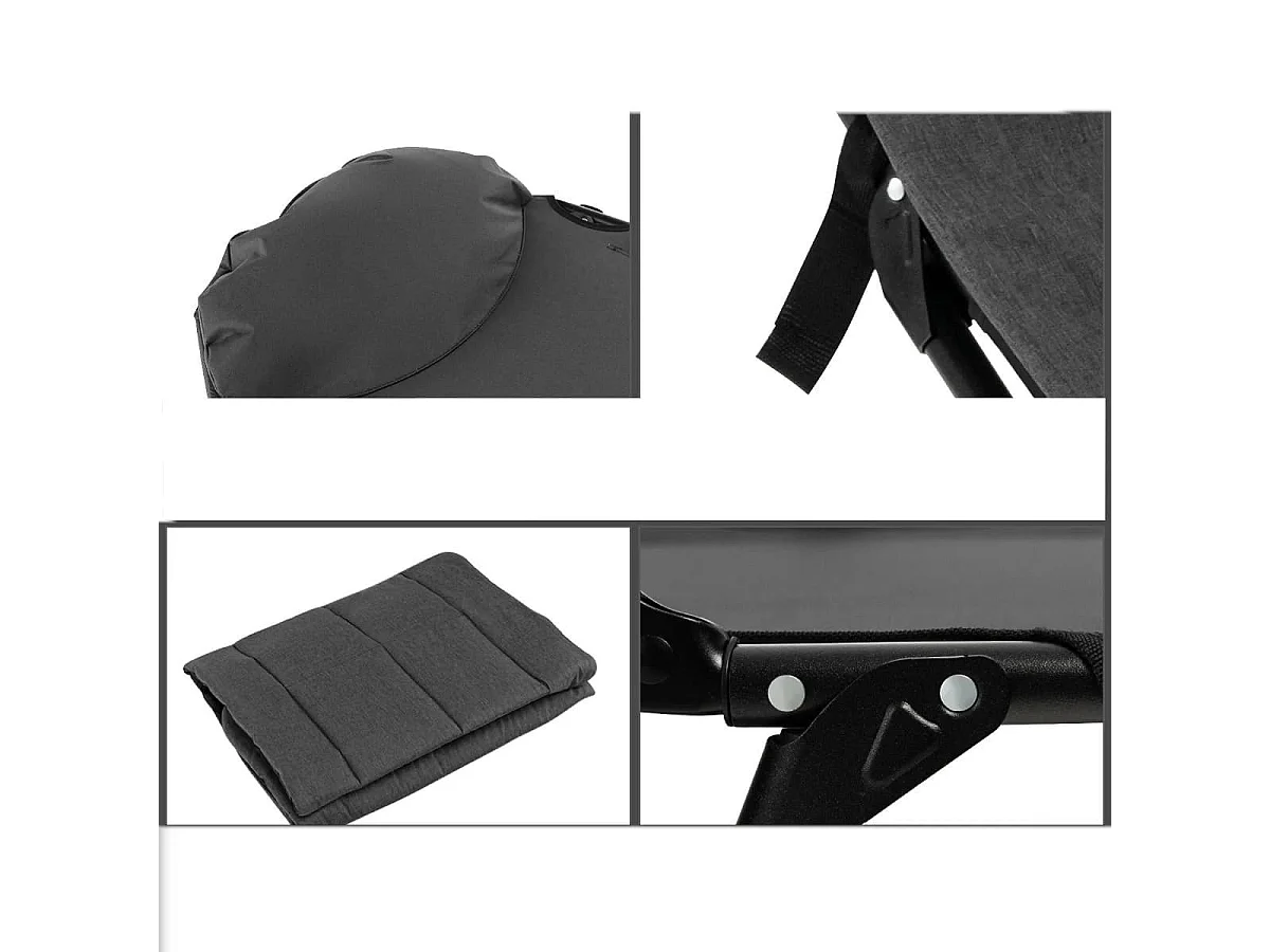 Klappbares Campingbett mit Abnehmbarer Matratze 194 x 66 x 29 cm Grau