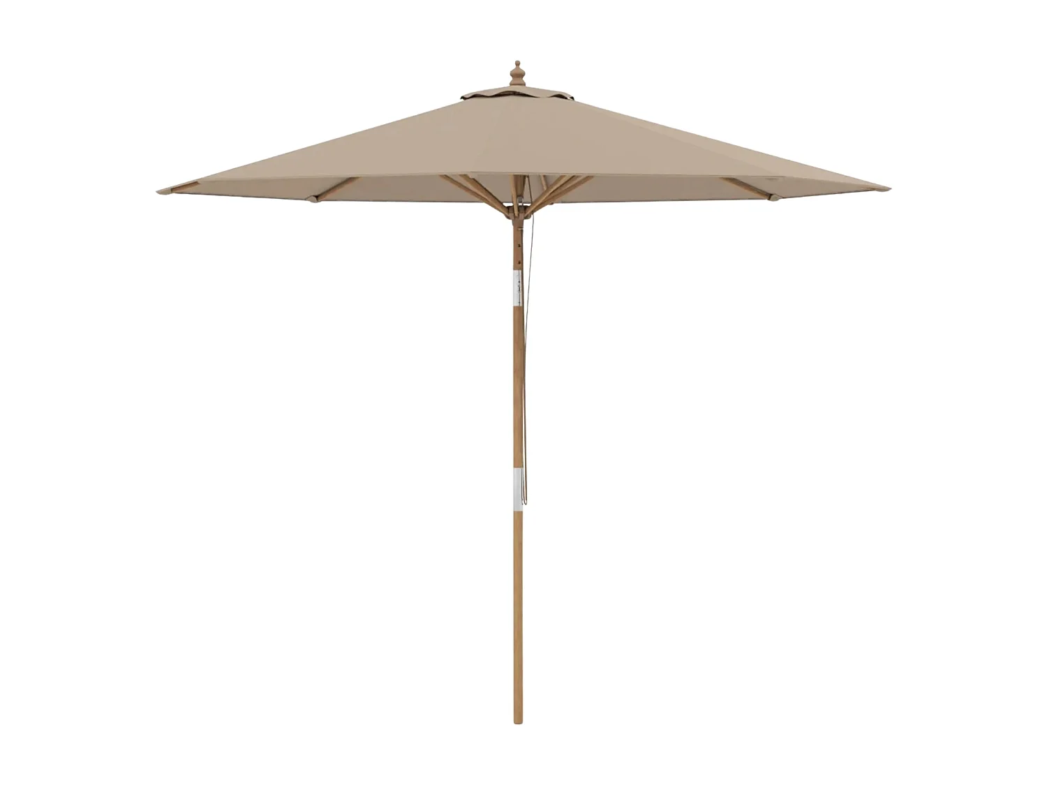 270 cm Sonnenschirm Beidseitig um 30° Knickbar Holz Gartenschirm Balkonschirm Khaki Tan