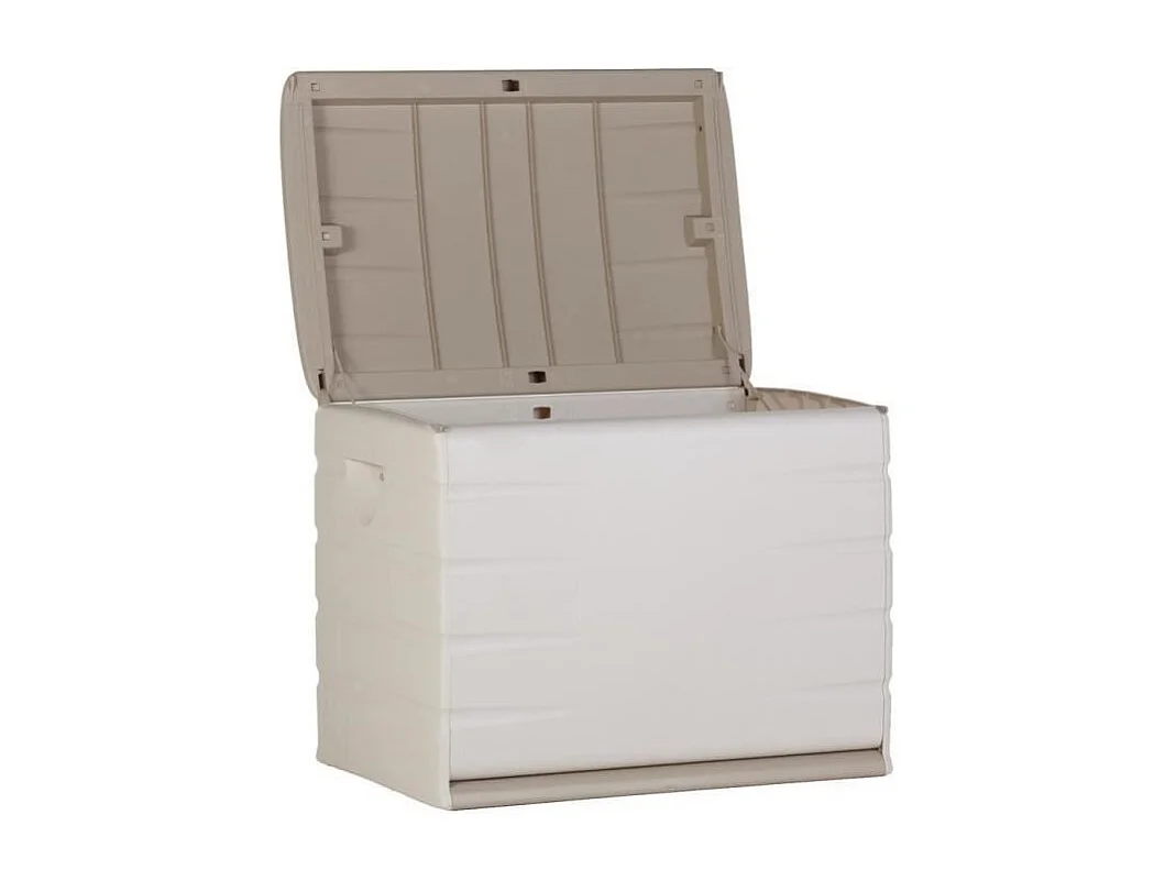 PLASTIKEN Abschließbare Outdoor-Aufbewahrungsbox 190 L mit Rädern, Beige Harz-Aufbewahrungstruhe