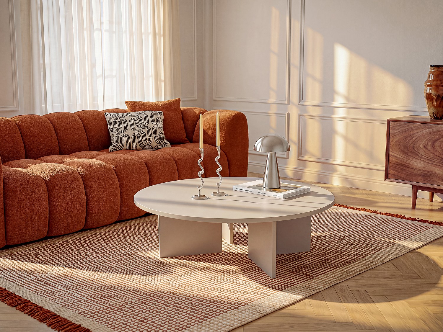 Runder Couchtisch - Beige TOPANIA