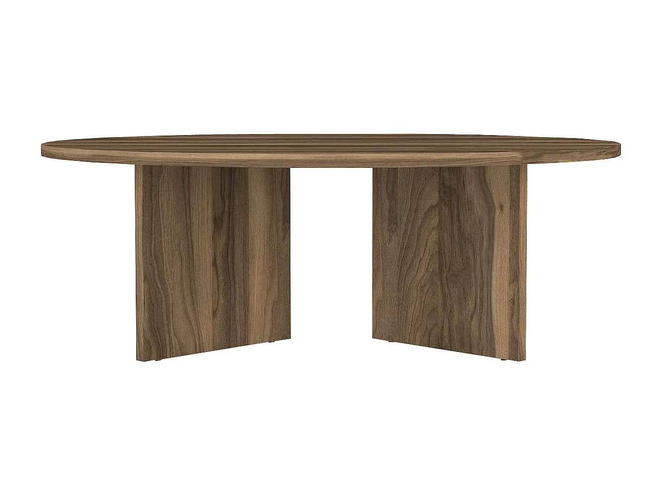 Table basse ronde - Naturel foncé - TOPANIA