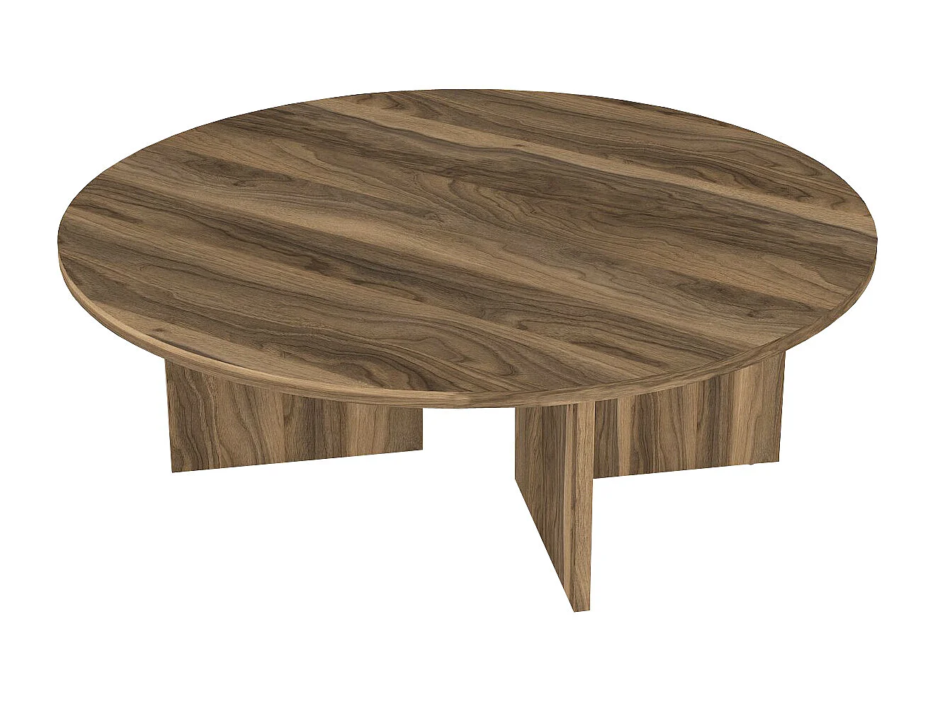 Table basse ronde - Naturel foncé - TOPANIA