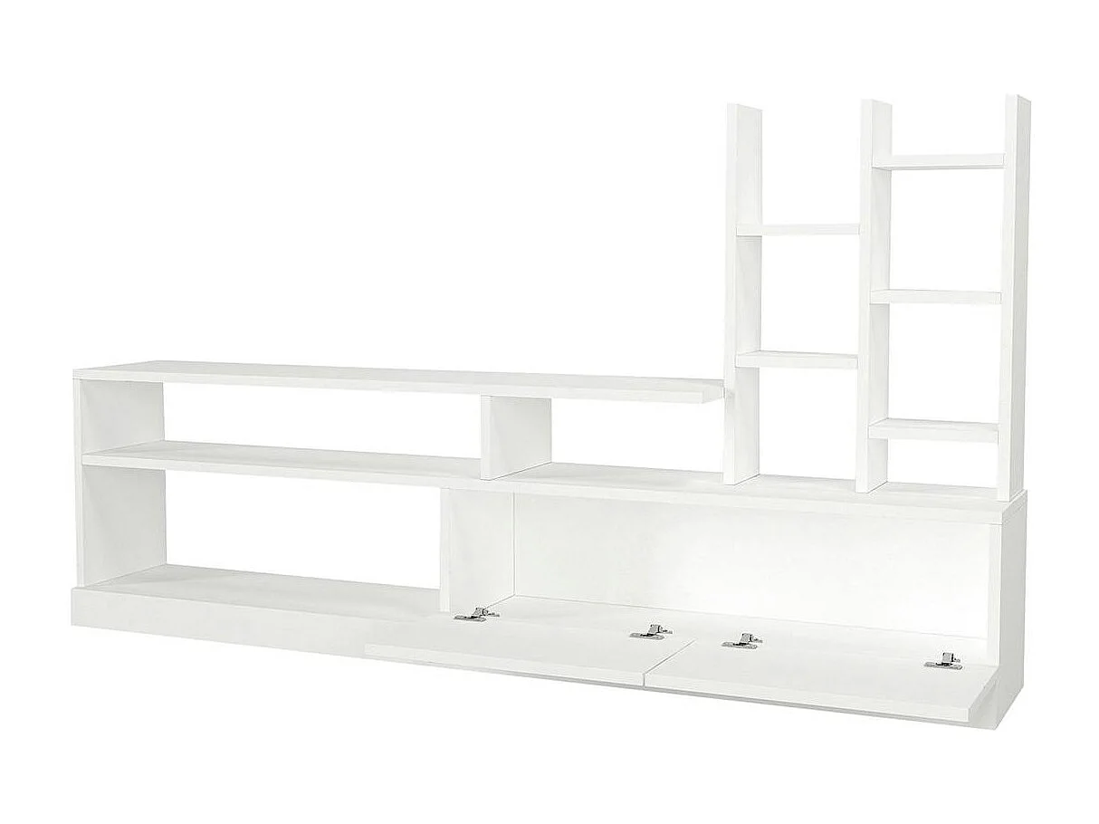 Ensemble meuble TV blanc rangement et niches décoratives MARFA