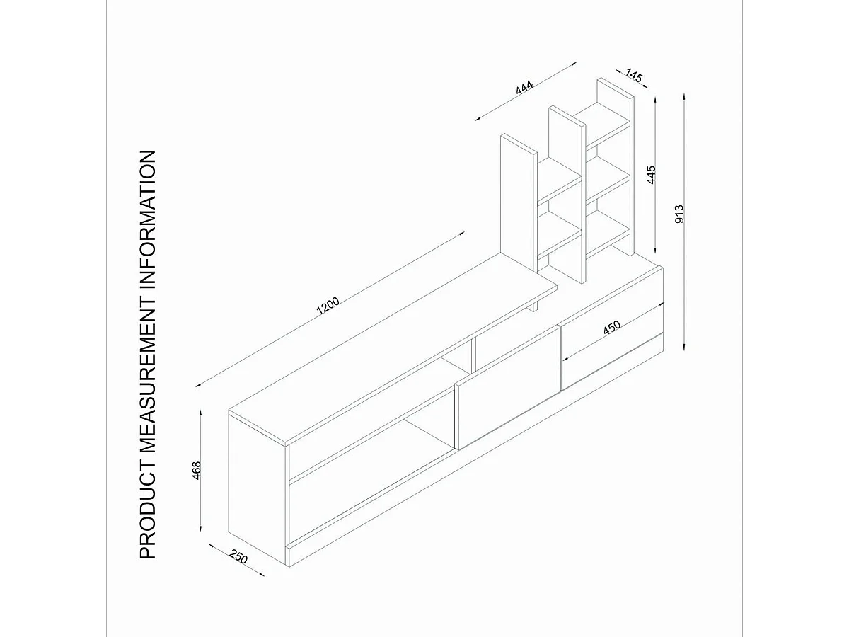 Ensemble meuble TV blanc rangement et niches décoratives MARFA