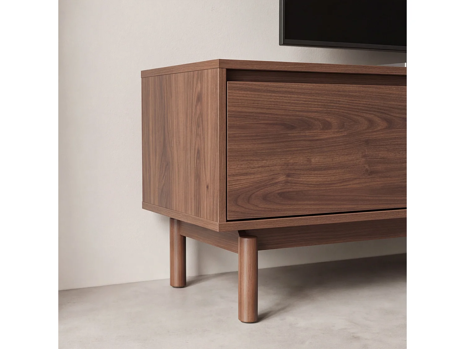 Meuble TV en bois foncé 160cm SARAH