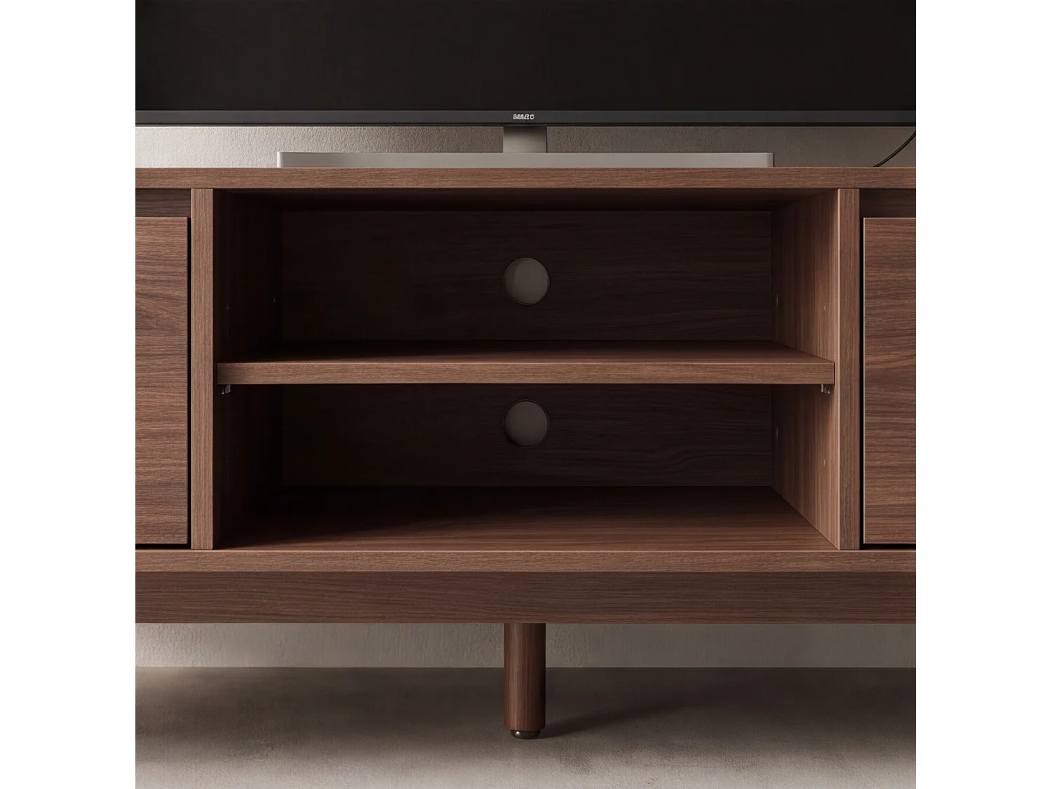 Meuble TV en bois foncé 160cm SARAH