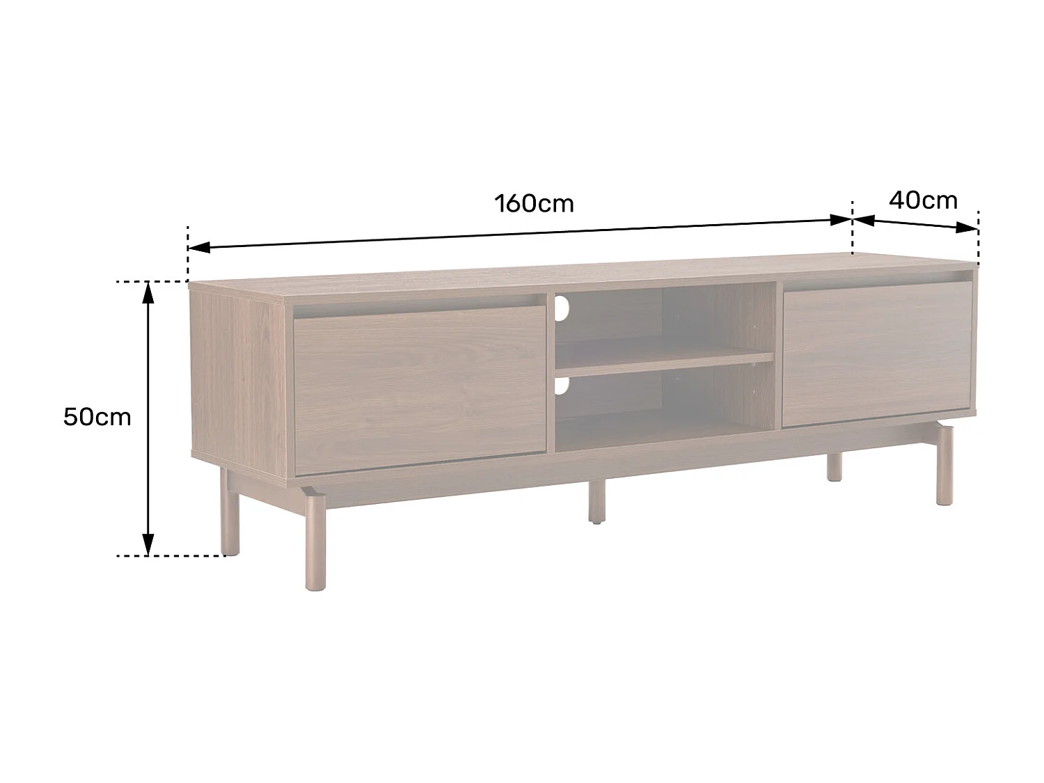 TV-Möbel aus Holz 160cm SARAH